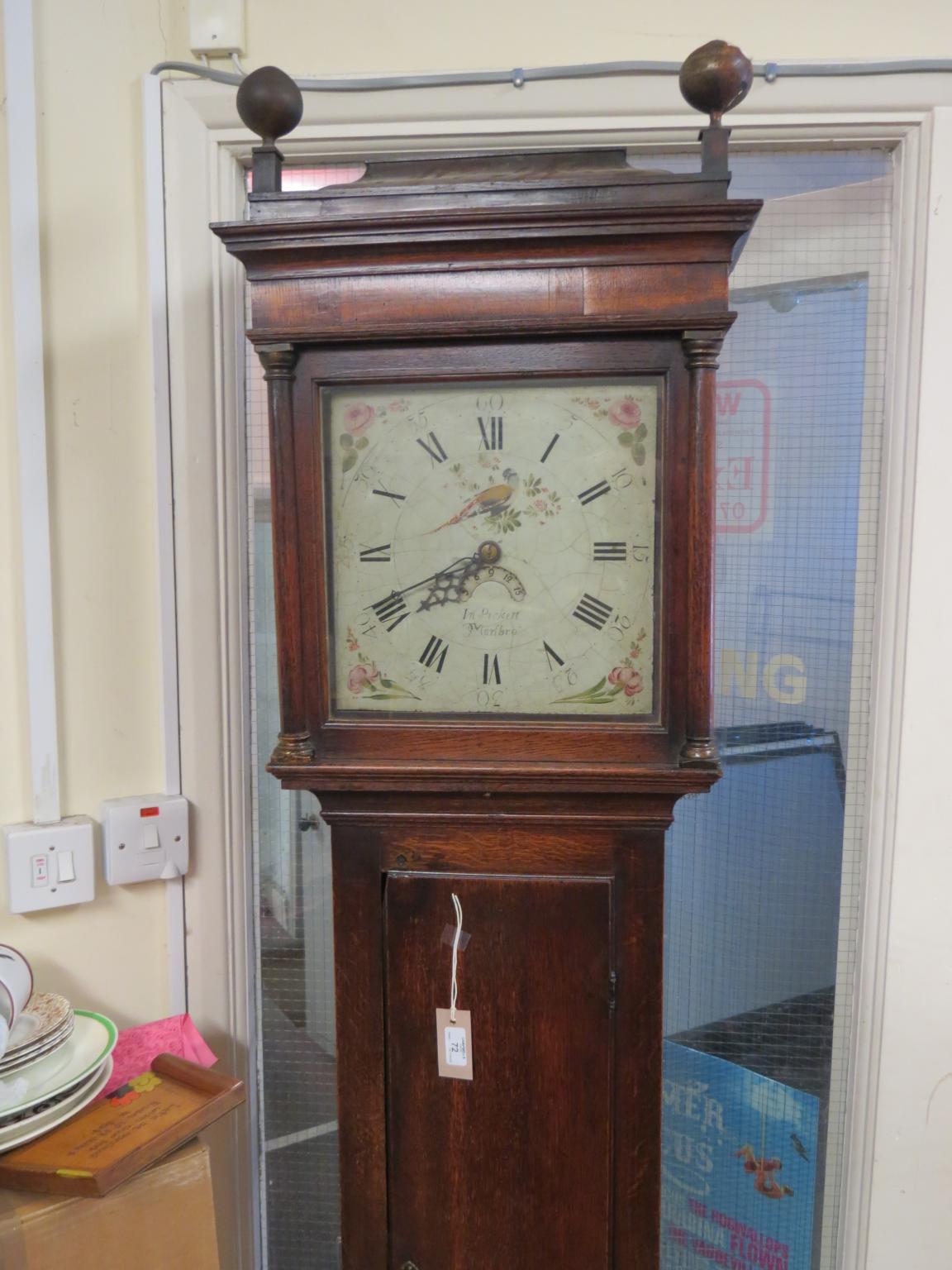 Appraisal: An th century cottage longcase clock in square enamelled dial