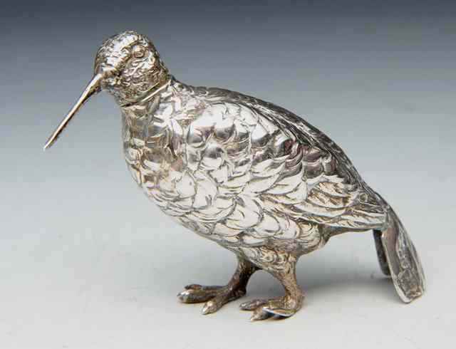 Appraisal: AN EARLY TH CENTURY CONTINENTAL SILVER MODEL OF A SNIPE