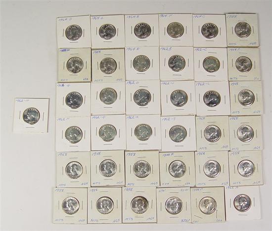 Appraisal: Group of Uncirculated Washington Quarters dated dated and dated coins