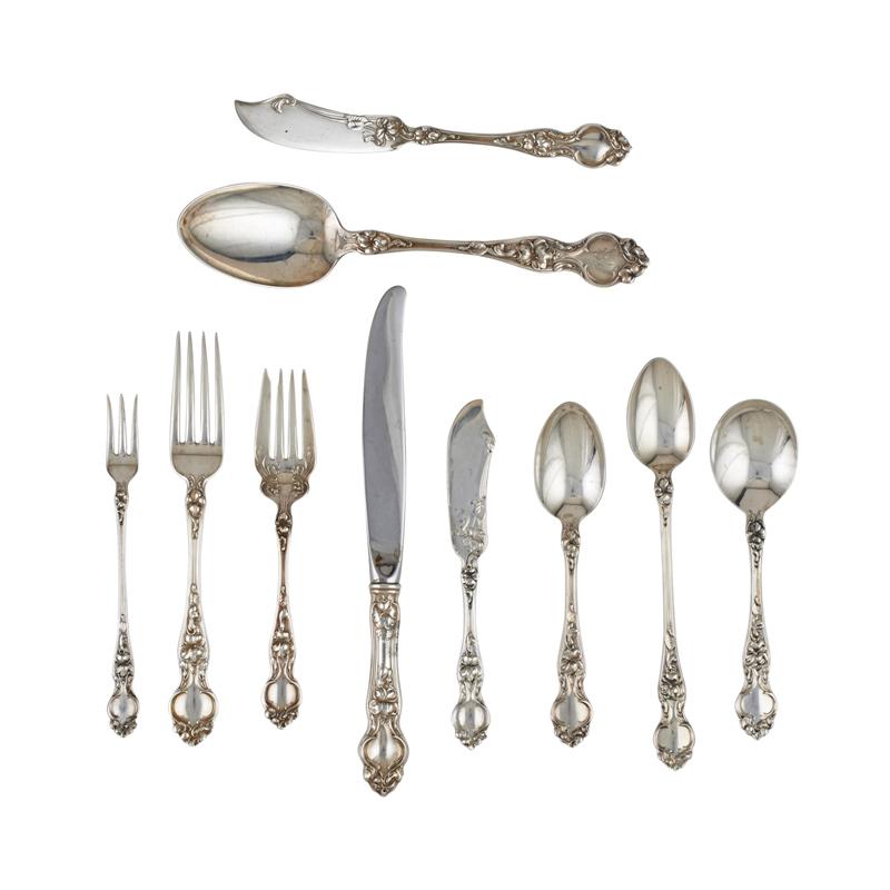 Appraisal: WALLACE VIOLET STERLING FLATWARE SERVICE Partial service for some doubles