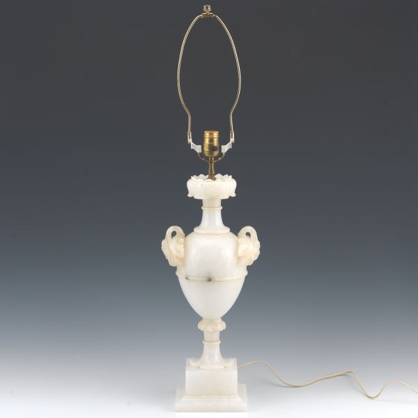 Appraisal: Neo-Classical Alabaster Lamp Base x x Elegant carved and well