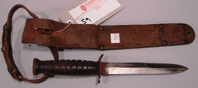 Appraisal: Lot consists of a WWII US Model M fighting knife