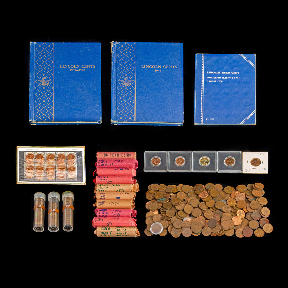 Appraisal: U S Lincoln Wheat cent collection collection in two Whitman