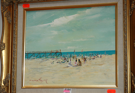 Appraisal: DONALD FRASER THE PIER OIL ON BOARD