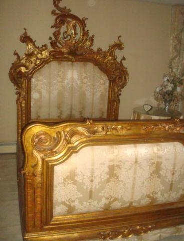 Appraisal: Giltwood Rococo Mirror Frame as a Bed This magnificent bed