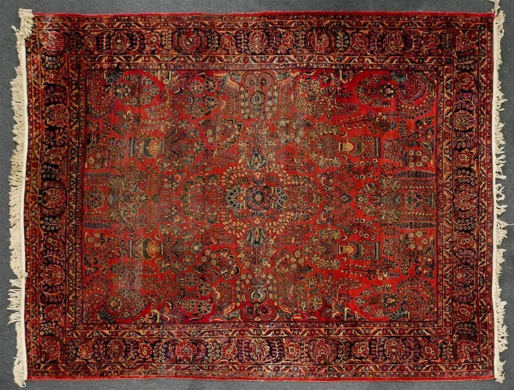 Appraisal: ANTIQUE SAROUK PERSIAN RUG X Measures about x See images