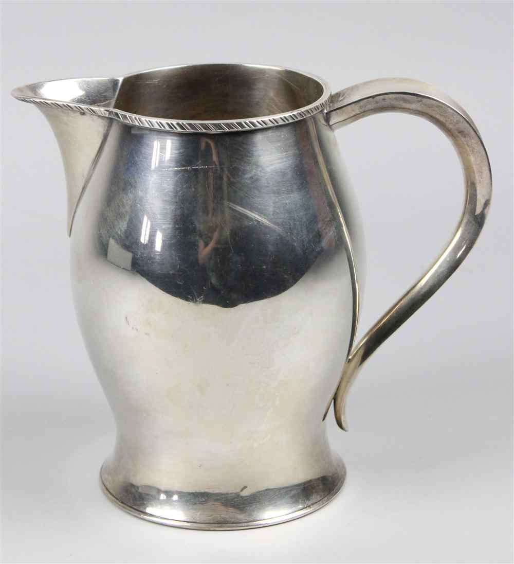 Appraisal: SHREVE CRUMP LOW STERLING WATER PITCHER marked Shreve Crump Low