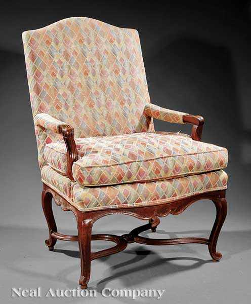 Appraisal: A Louis XV Provincial Carved Walnut Fauteuil la Reine mid-