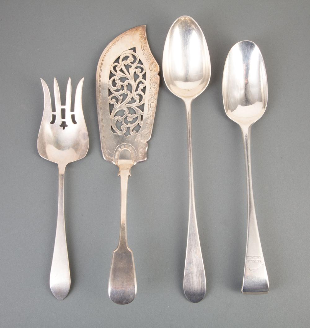 Appraisal: Good Group of Georgian and Georgian-Style Sterling Silver Flatware Serving