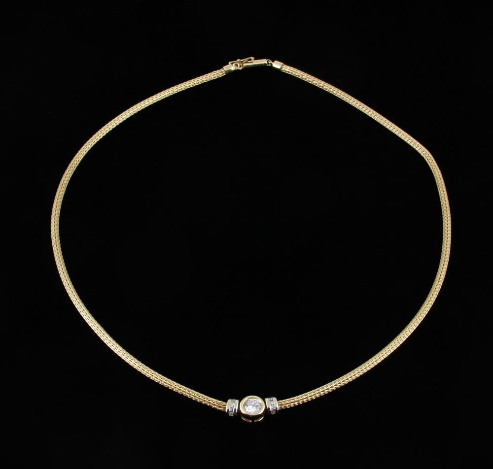 Appraisal: - K Gold and Diamond Necklace K yellow gold and