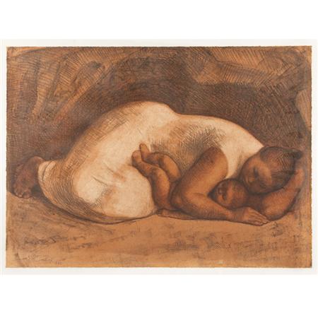 Appraisal: Franscisco Zuniga MADRE DORMIDA Color lithograph Estimate -