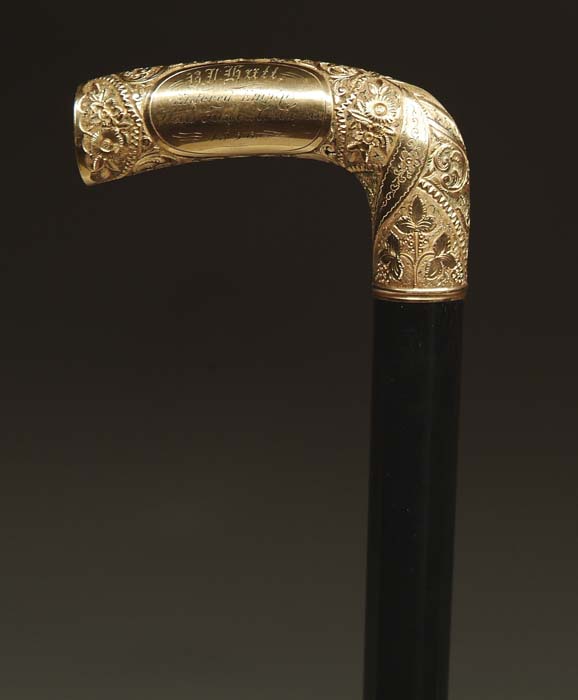 Appraisal: EXTREMELY RARE AND HISTORIC PRESENTATION WALKING STICK ENGRAVED FROM WELLS