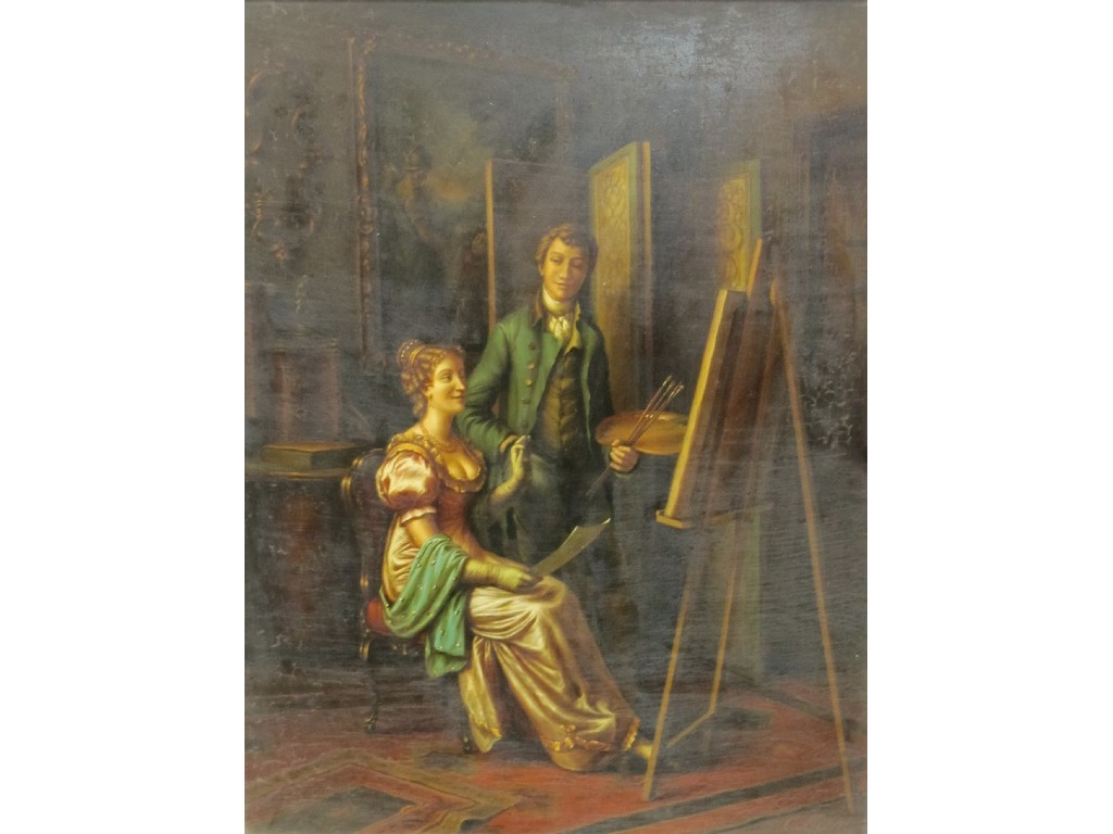 Appraisal: Oil process reproduction 'The Art Lesson'