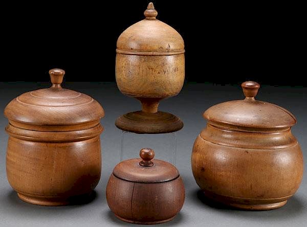 Appraisal: PEASEWARE AND TREENWARE TH CENTURY A FOUR PIECE GROUP OF