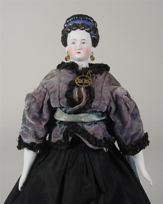 Appraisal: Early German Parian Lady Doll Circa 's Pale bisque shoulderhead