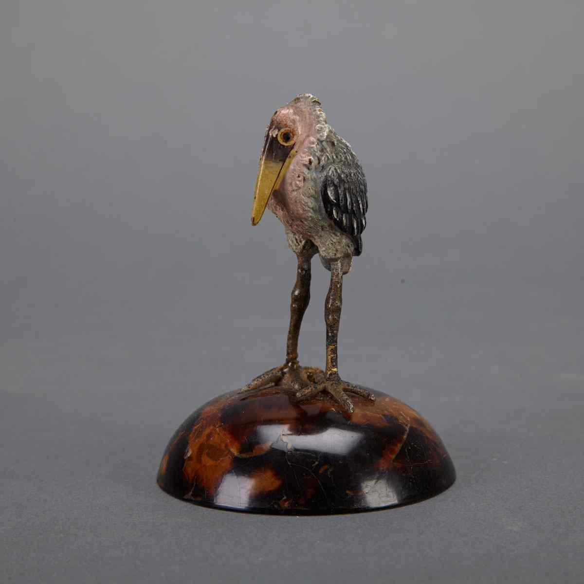 Appraisal: Austrian Cold Painted Bronze Figure of a Marabou Stork early