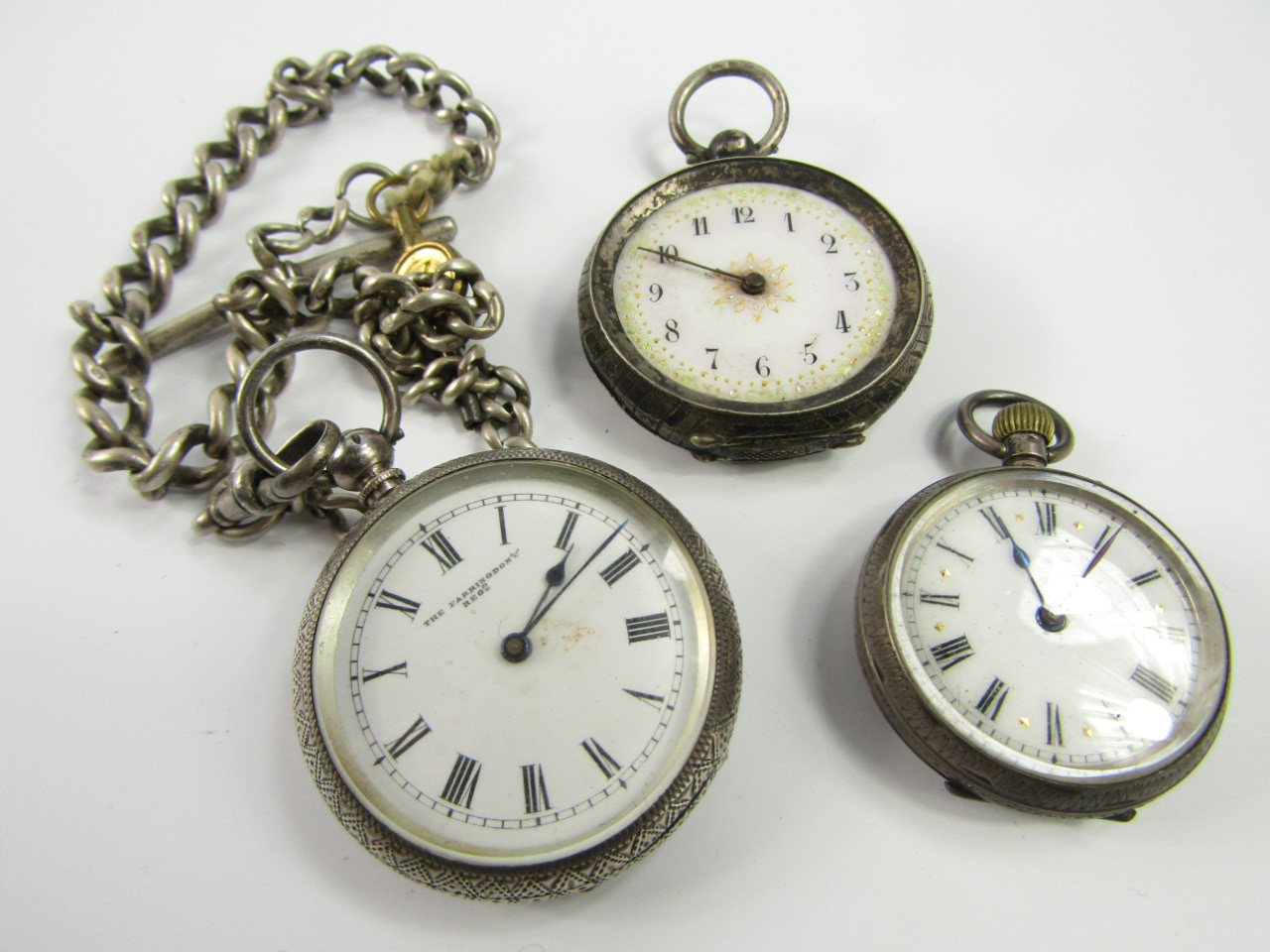 Appraisal: A silver open faced key wind pocket watch 'The Farringdon'