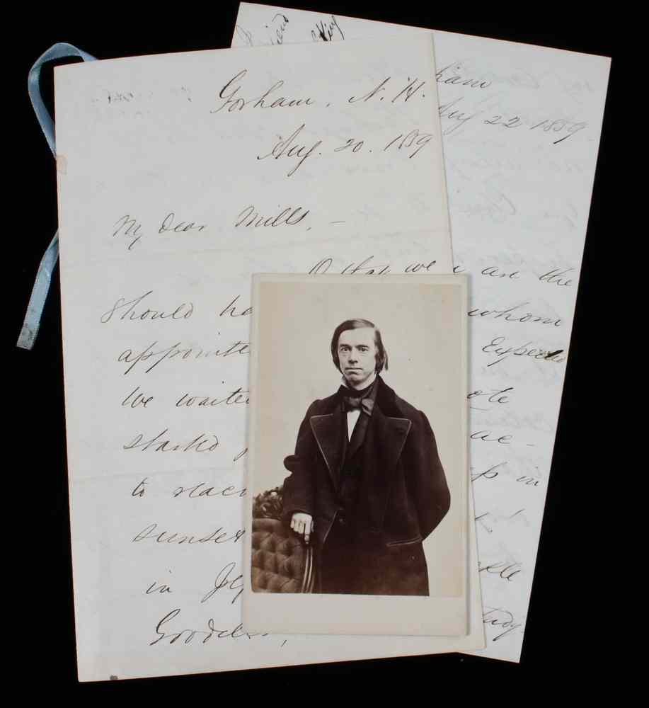 Appraisal: THOMAS STARR KING-TWO AUTOGRAPH LETTERS AND A CARTE DE VISITE