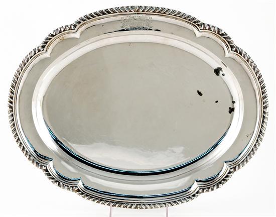 Appraisal: George III sterling platter Crouch Hannam London dated scalloped and