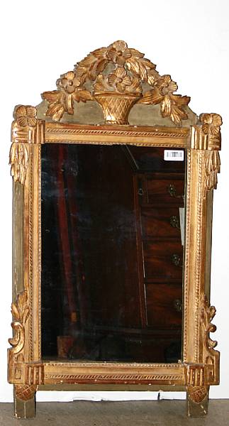 Appraisal: A Louis XVI style painted and giltwood mirror height in