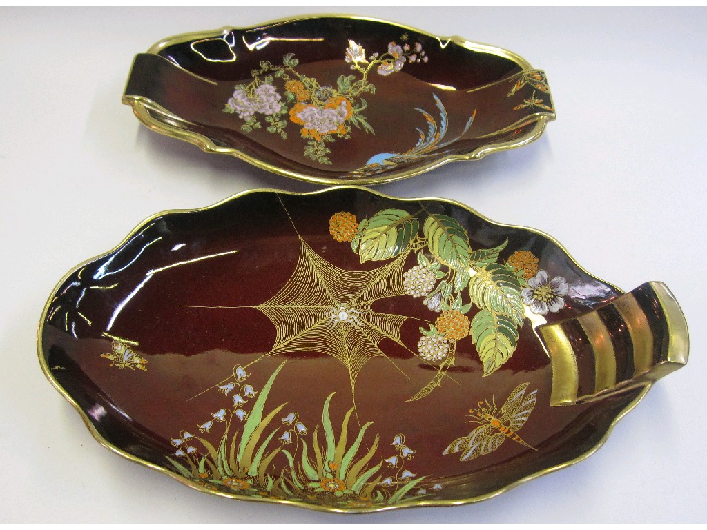 Appraisal: Carlton Ware Rouge Royal spiders web dish and another decorated