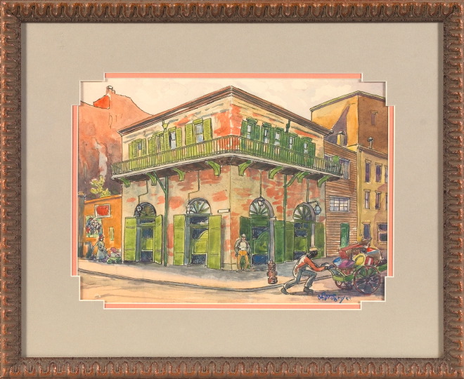 Appraisal: Pierre Managey American New Orleans th Century French Quarter Street