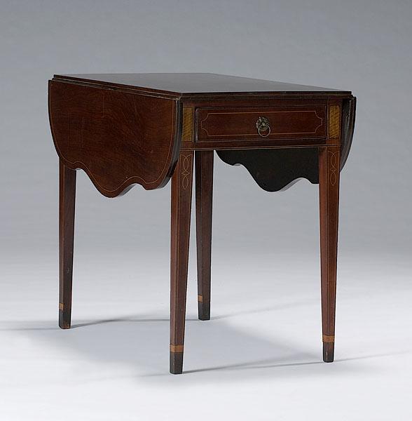 Appraisal: FEDERAL-STYLE PEMBROKE TABLE with mahogany solids and veneers with string