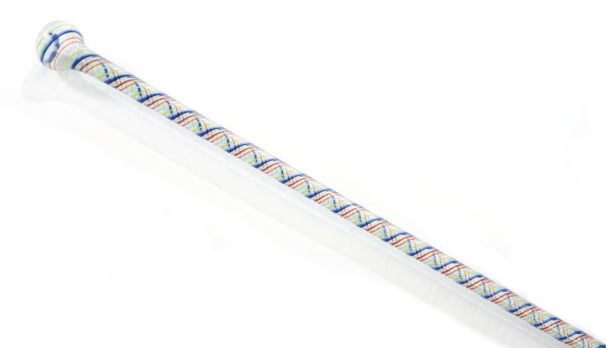 Appraisal: AMERICAN FREE-BLOWN STRIPED GLASS PARADE BATON Length inches