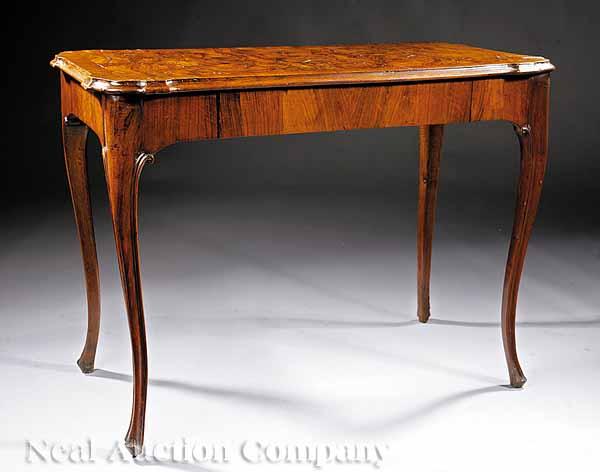 Appraisal: An Antique Italian Kingwood and Burled Walnut Writing Table in