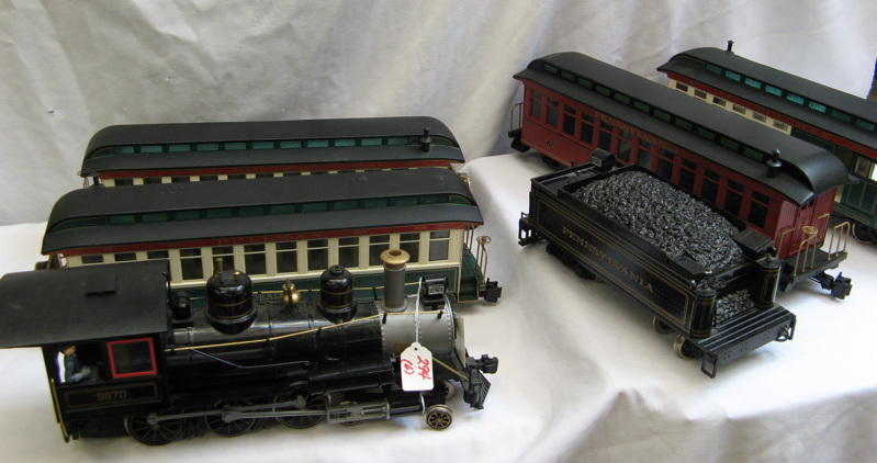 Appraisal: BACHMANN FIVE PIECE G GAUGE TRAIN SET steam locomotive drop