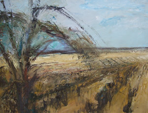 Appraisal: Barbara Robinson b - Landscape with a tree oil on