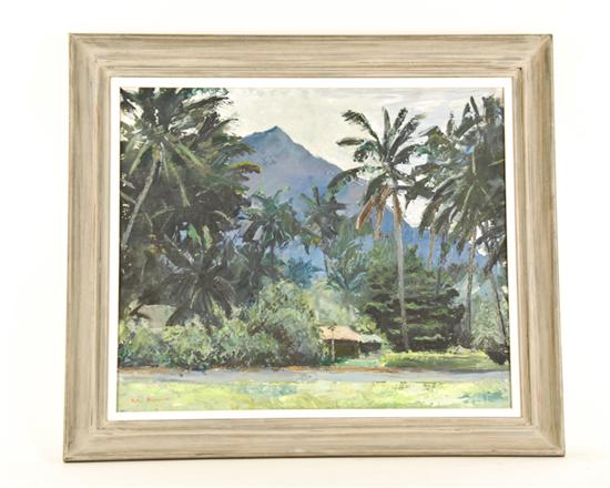 Appraisal: Peter Hayward Old Kailua Oil on canvas Hawaiian artist signed