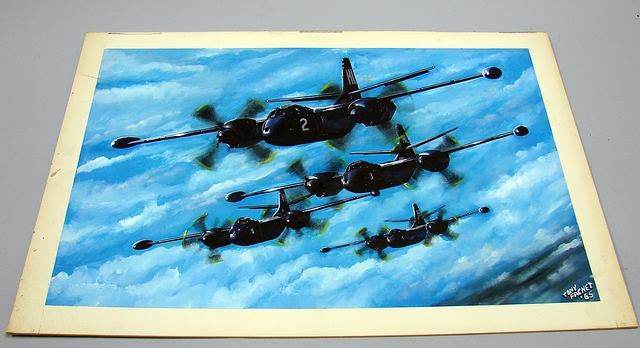 Appraisal: Tony Fachet acrylic on board painting depicting a flight of