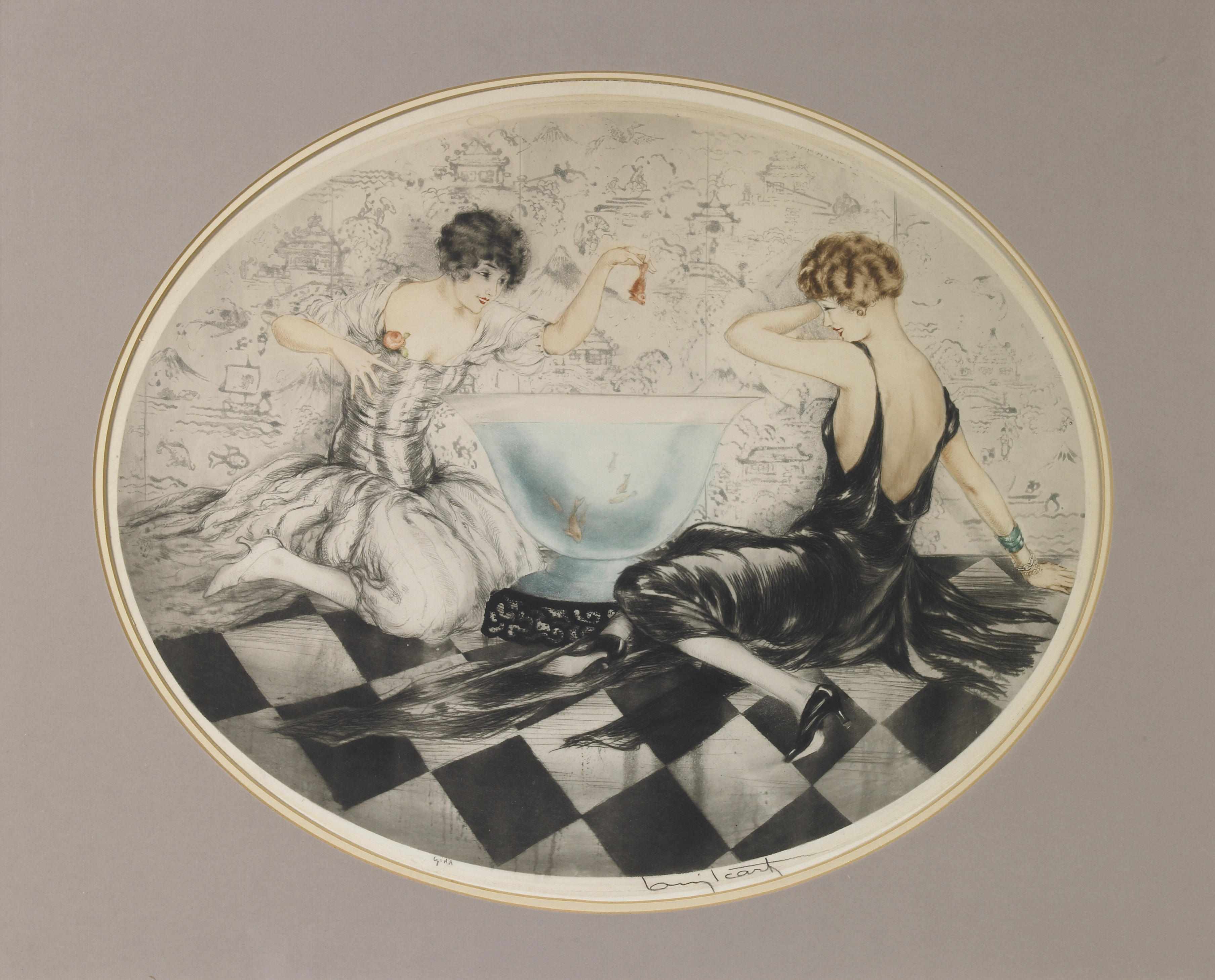 Appraisal: Louis Icart French - Mischievous H C I A Etching