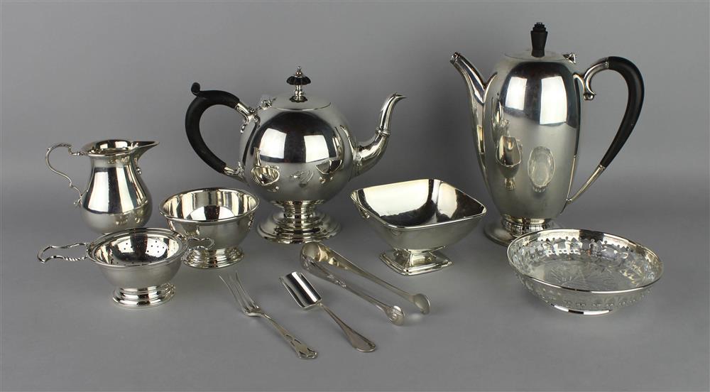 Appraisal: NINE AMERICAN SILVER PIECES including a Tuttle coffee pot ca