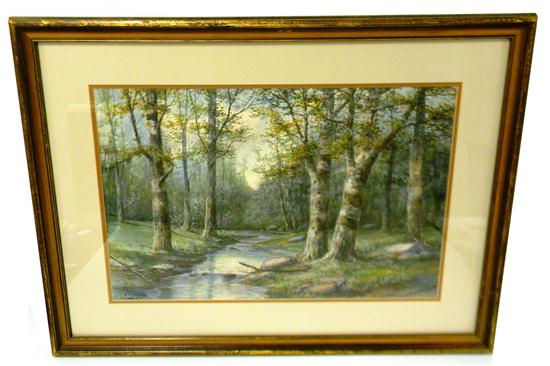 Appraisal: Benjamin Williams Leader English - untitled forest scene watercolor on