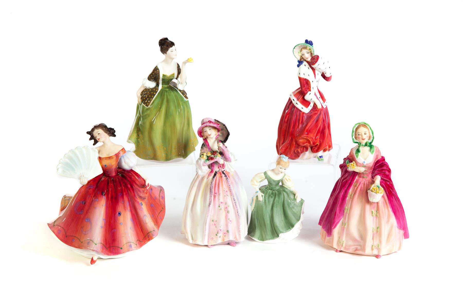 Appraisal: SIX ROYAL DOULTON LADY FIGURINES England nd half- th century