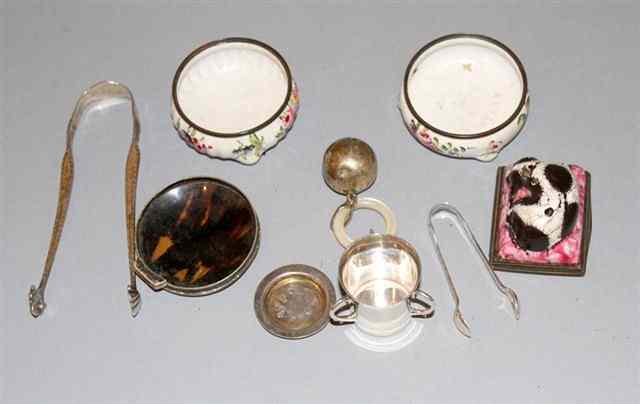 Appraisal: A COLLECTION TO INCLUDE a silver three handled cup two