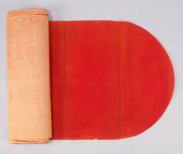 Appraisal: James Lee Byars American - Untitled red paper with gold