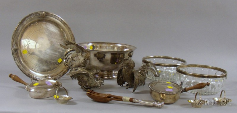 Appraisal: Group of Silver and Silver Plated Decorative and Serving Items