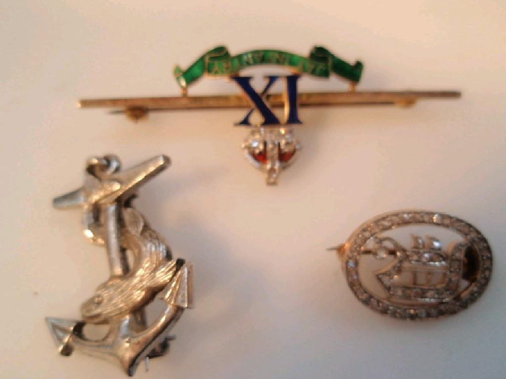 Appraisal: A th Jat Infantry bar brooch yellow metal enamel and