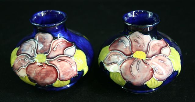 Appraisal: A pair of miniature vases decorated with the Clematis design