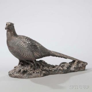 Appraisal: Elizabeth II Sterling Silver-mounted Figure of a Pheasant Sheffield -