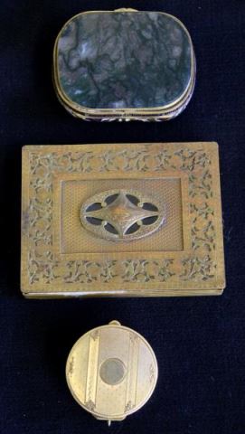 Appraisal: Decorative Box Grouping Includes a small kt yellow gold round