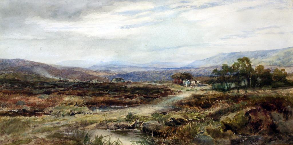 Appraisal: EDMUND MORISON WIMPERIS - MOORLAND LANDSCAPE WITH A HAYCART IN