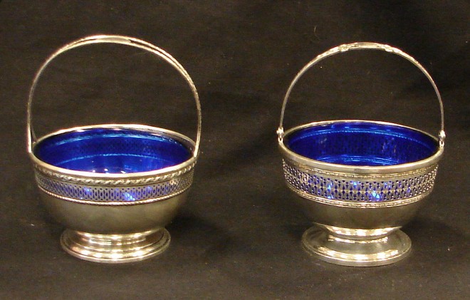 Appraisal: Lot of two One J E Caldwell cobalt blue lined