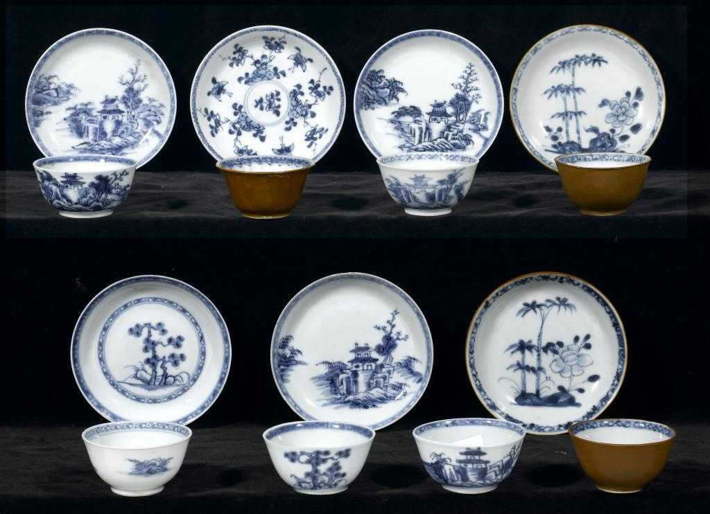 Appraisal: SEVEN CHINESE EXPORT PORCELAIN TEA BOWLS AND SAUCERS FROM THE