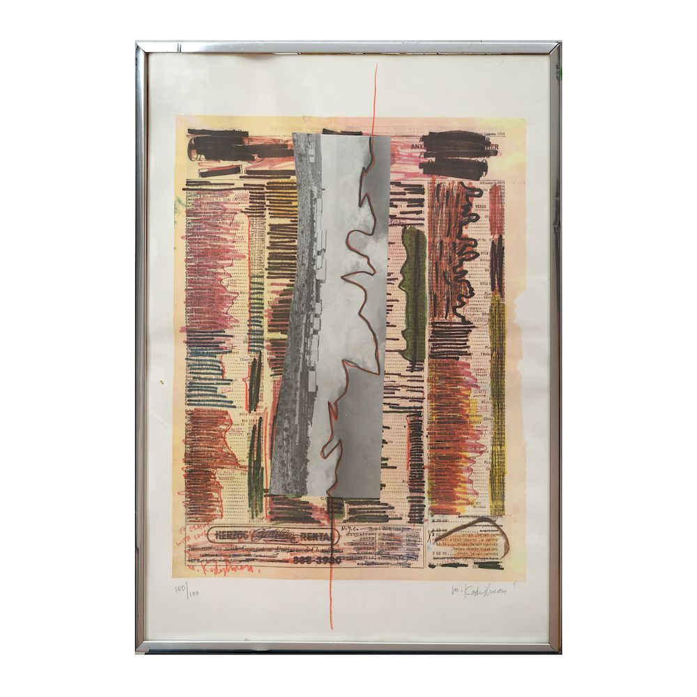 Appraisal: Menashe Kadishman b Calling Israel Offset lithograph in colors with