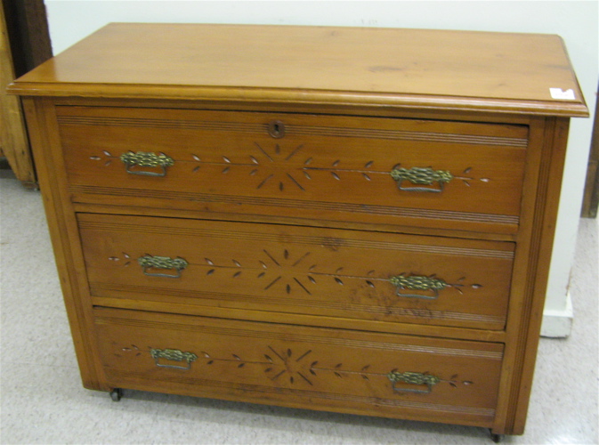 Appraisal: LATE VICTORIAN CHEST AND COMMODE with matching finishes American late