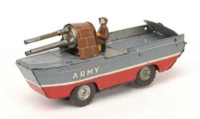 Appraisal: K Toys Japan DUKW comprising tin plate amphibious jeep O